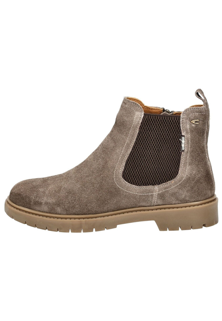 camel active Stiefelette Veloursleder/Textil Taupe