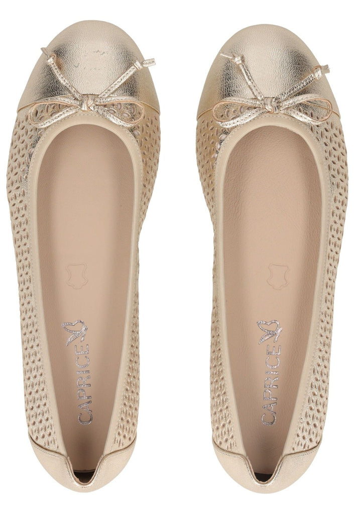 Caprice Ballerinas Leder Platin
