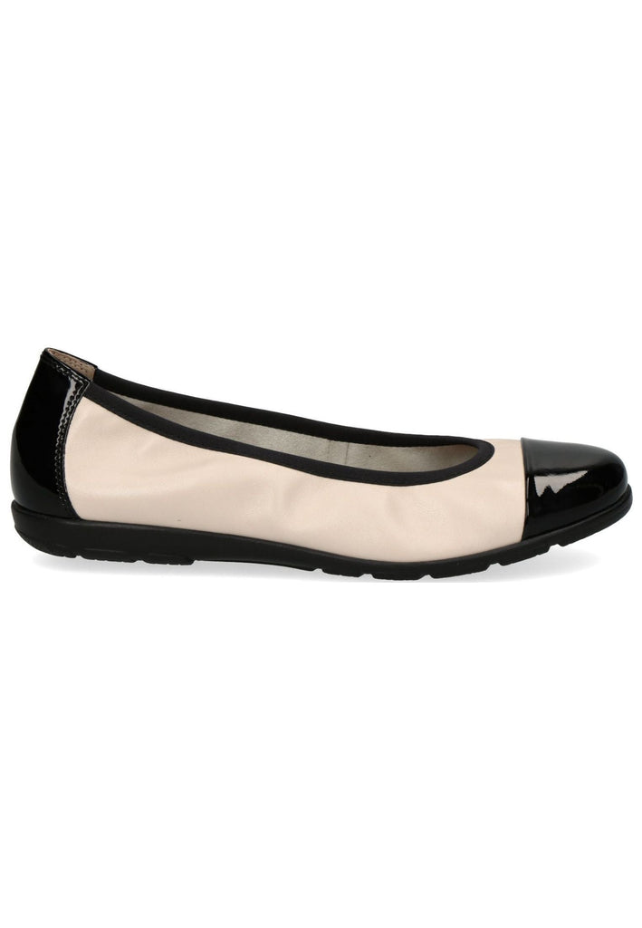 Caprice Ballerinas Leder Schwarz/Beige