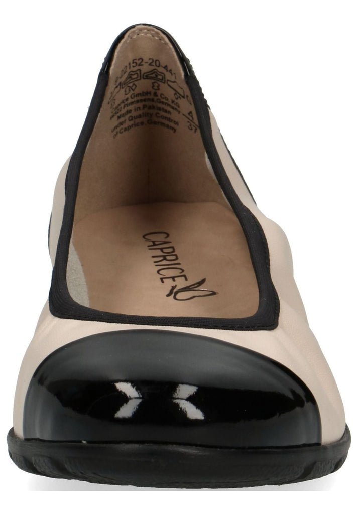 Caprice Ballerinas Leder Schwarz/Beige