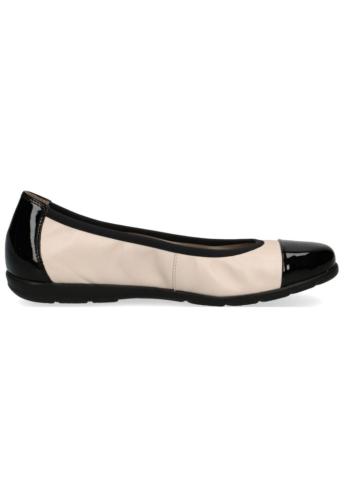Caprice Ballerinas Leder Schwarz/Beige