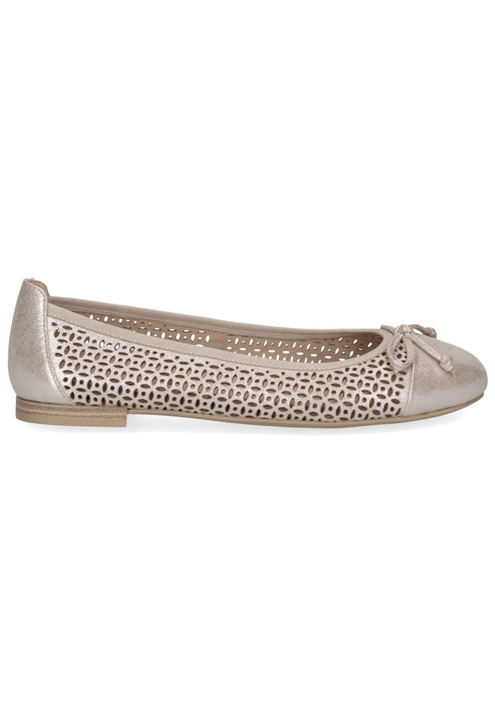 Caprice Ballerinas Leder Taupe