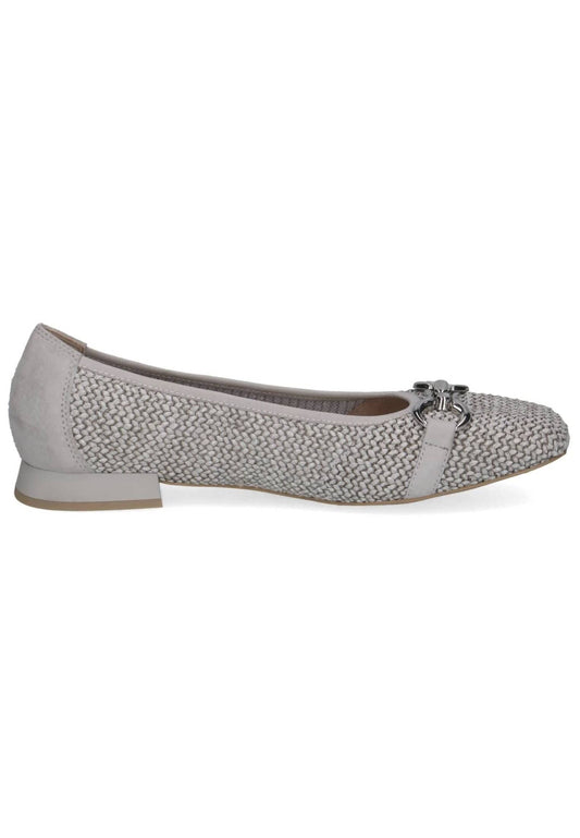 Caprice Ballerinas Leder/Textil Grau/Silber