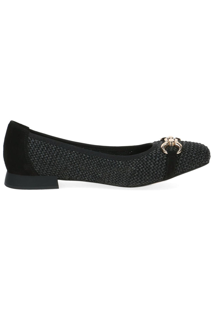 Caprice Ballerinas Leder/Textil Schwarz