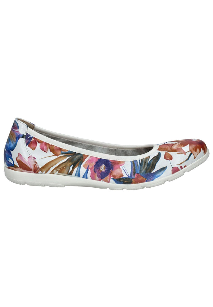 Caprice Ballerinas Leder Weiß/Blau