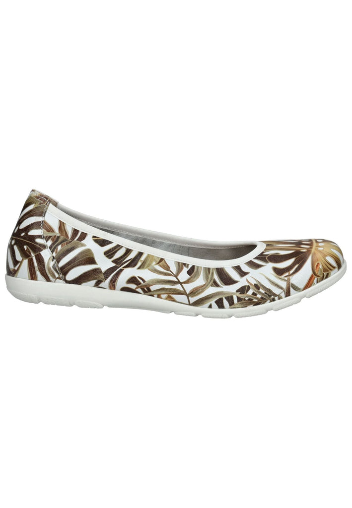 Caprice Ballerinas Leder Weiß/Braun