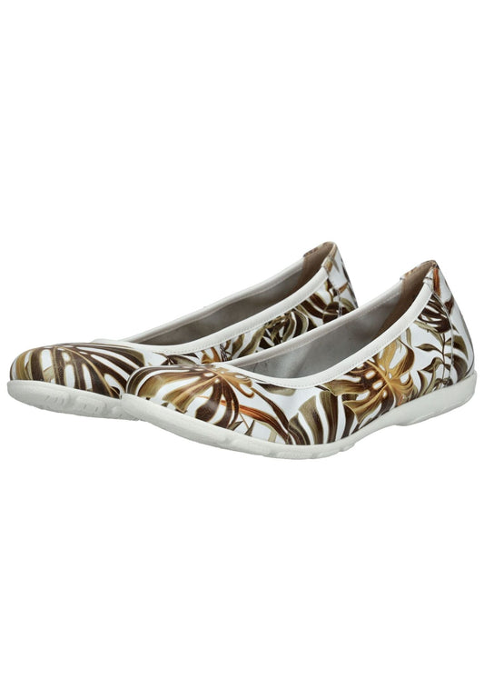 Caprice Ballerinas Leder Weiß/Braun