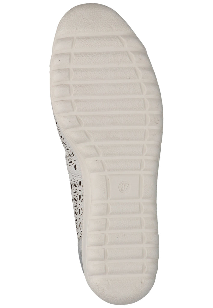 Caprice Ballerinas Leder Weiß/Silber