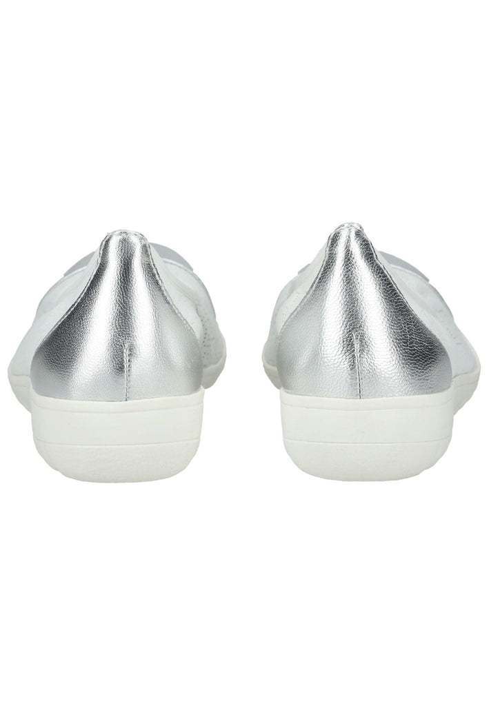 Caprice Ballerinas Leder Weiß/Silber