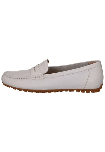 Halbschuhe Caprice Mokassin Leder Weiß