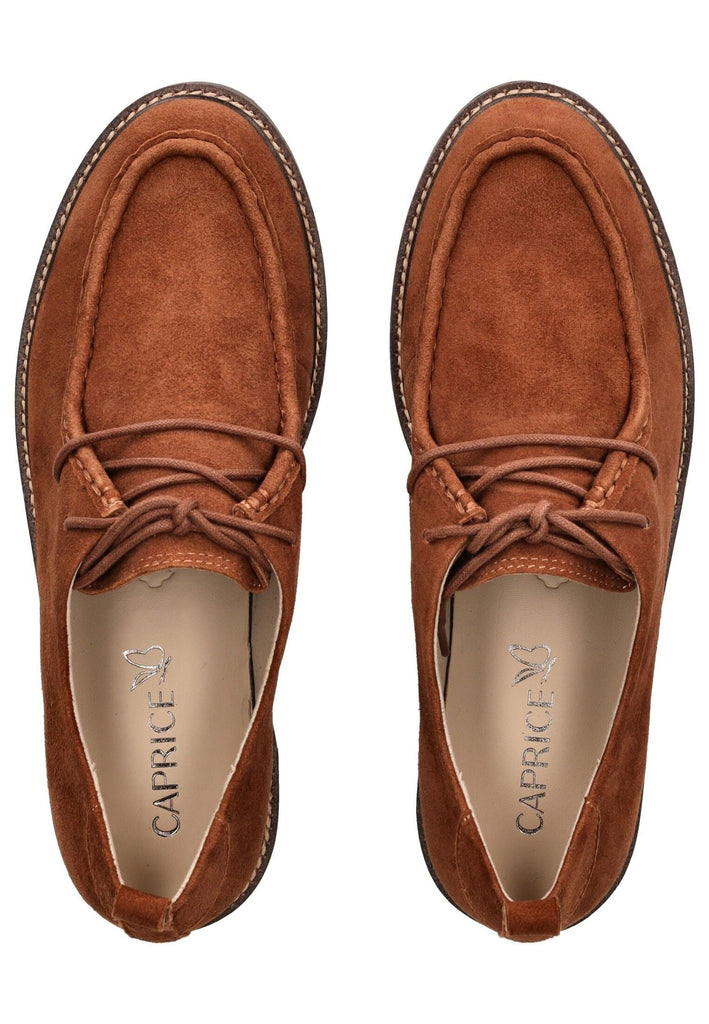 Caprice Halbschuhe Veloursleder Cognac