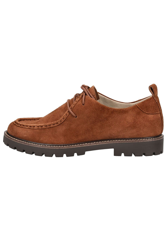 Caprice Halbschuhe Veloursleder Cognac