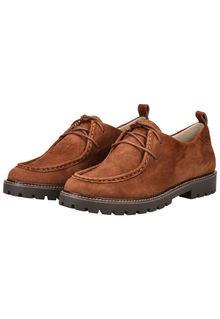 Caprice Halbschuhe Veloursleder Cognac