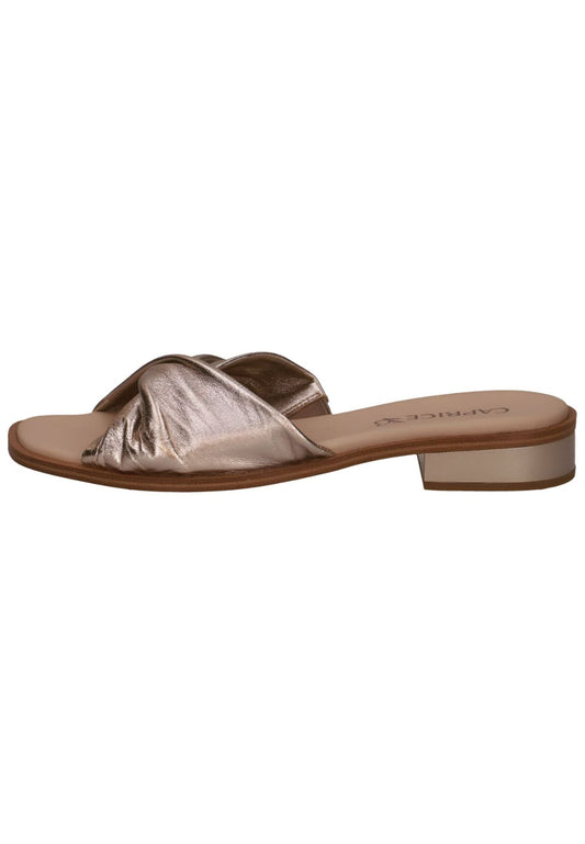 Caprice Pantoletten Leder Taupe