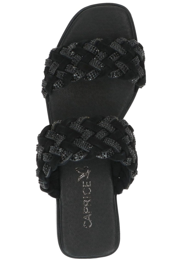 Caprice Pantoletten Leder/Textil Schwarz