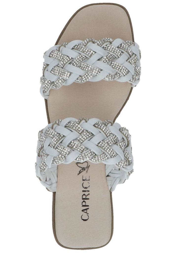 Caprice Pantoletten Leder/Textil Weiß