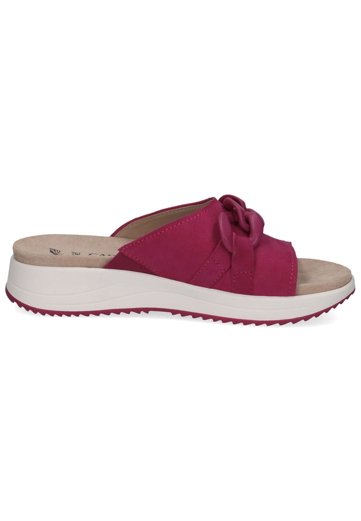 Caprice Pantoletten Veloursleder Fuchsia