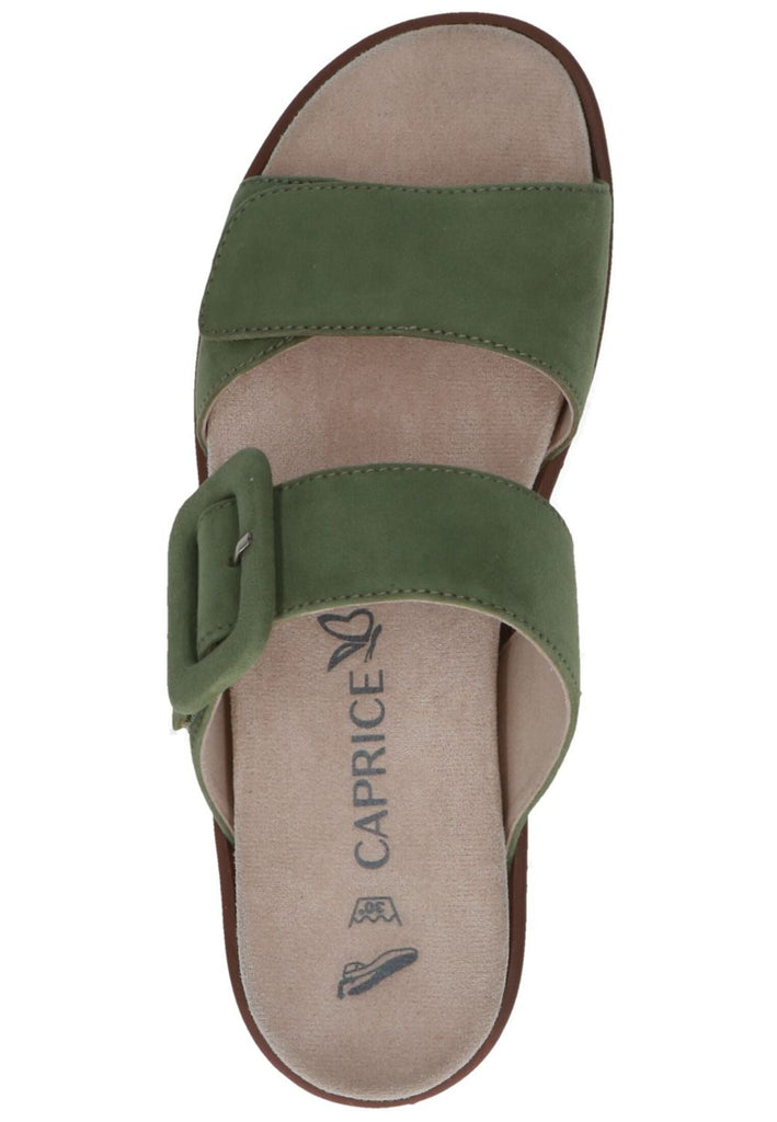 Caprice Pantoletten Veloursleder Grün