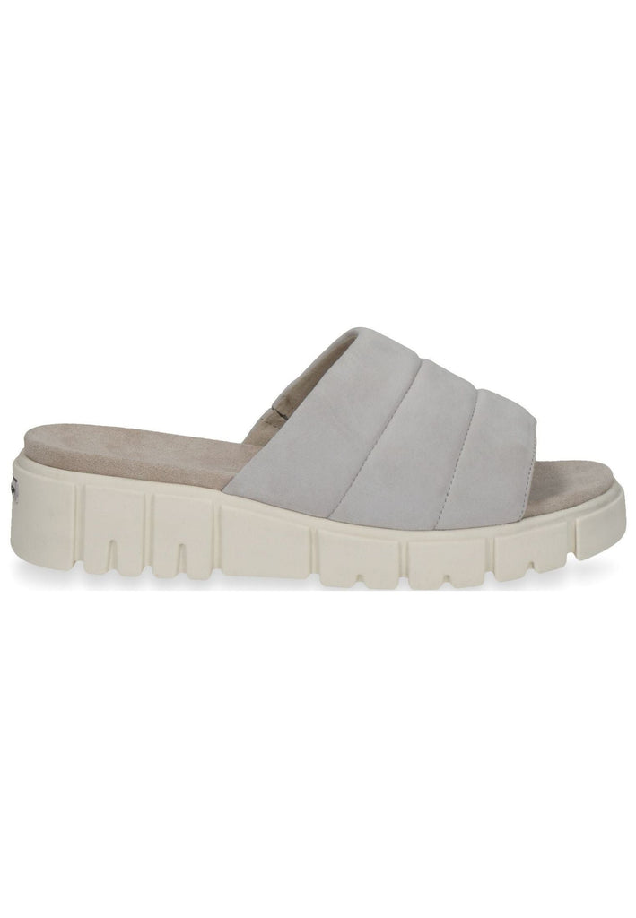 Caprice Pantoletten Veloursleder Hellgrau