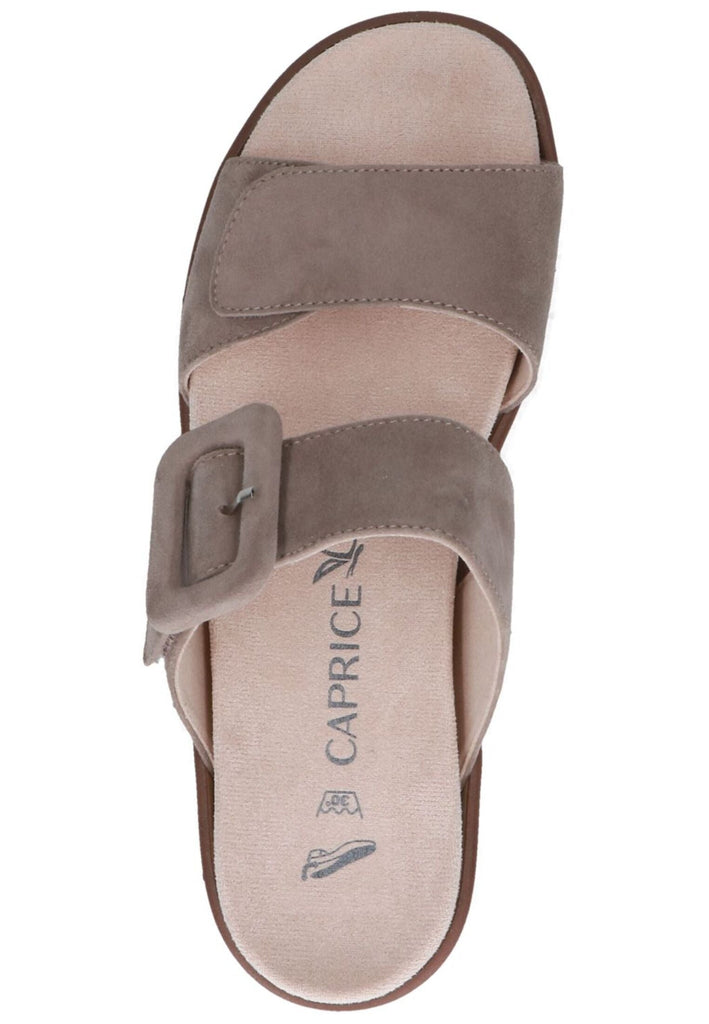 Caprice Pantoletten Veloursleder Taupe