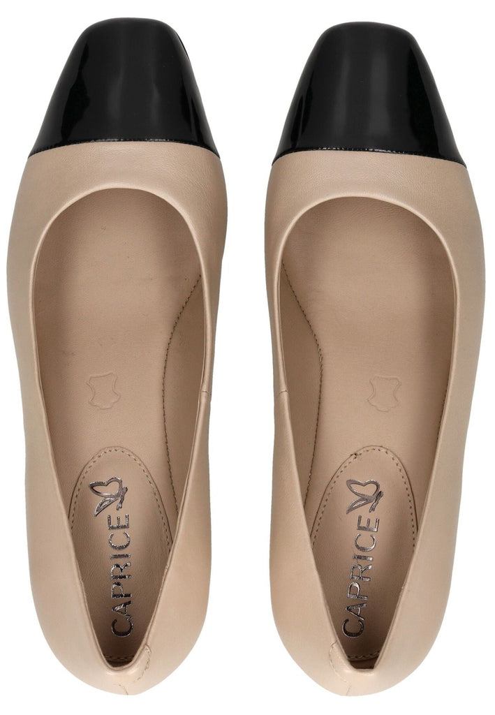Caprice Pumps Leder Beige/Schwarz