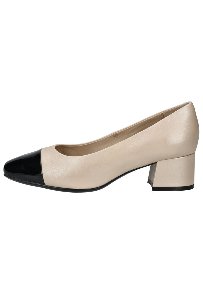 Caprice Pumps Leder Beige/Schwarz
