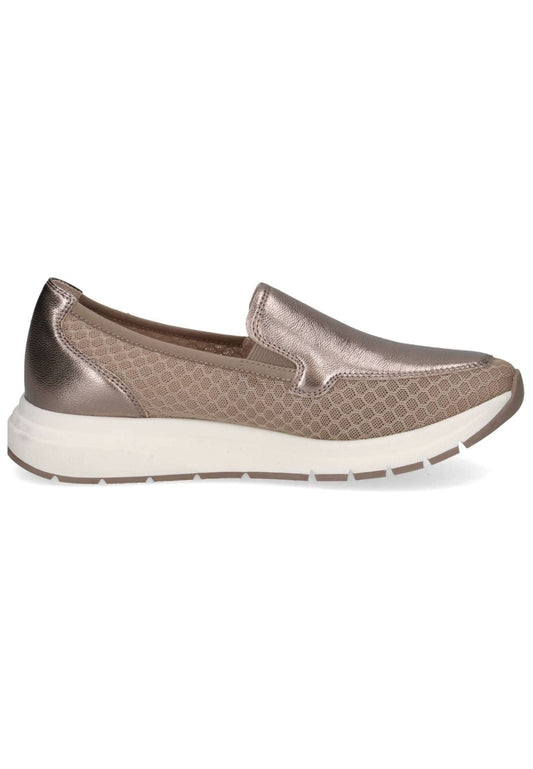 Caprice Slipper Leder/Textil Taupe