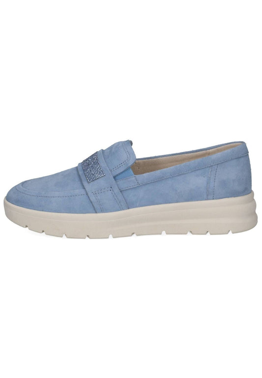 Caprice Slipper Veloursleder Mittelblau