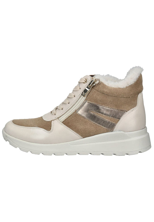 Caprice Sneaker Leder/Textil Weiß/Beige Warmfutter