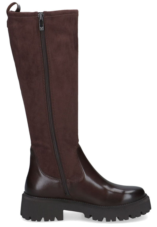 Caprice Stiefel Leder/Textil Dunkelbraun Warmfutter