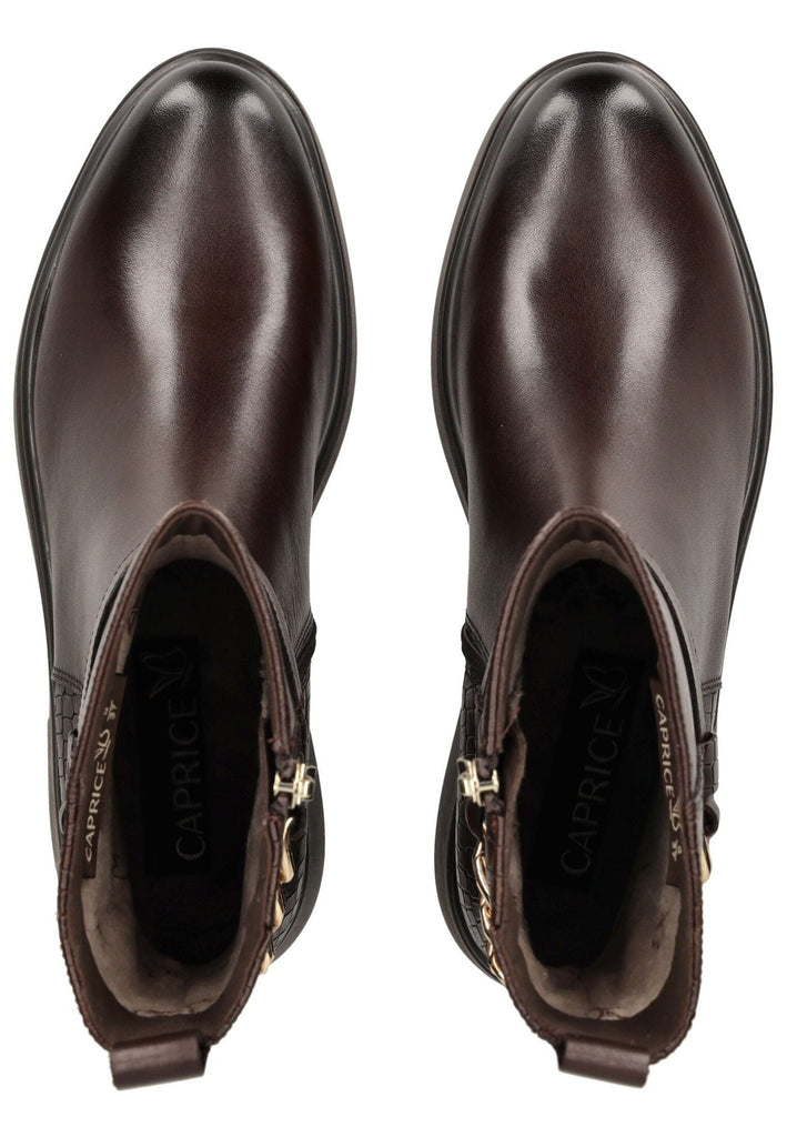Caprice Stiefelette Leder Dunkelbraun Warmfutter