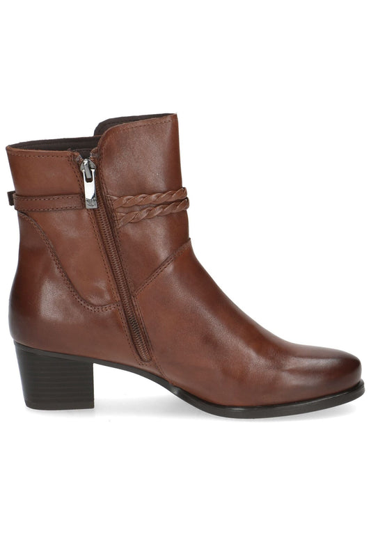Caprice Stiefelette Leder/Synthetik Cognac Warmfutter