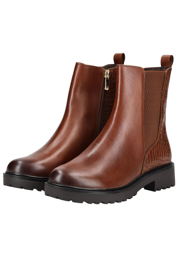 Caprice Stiefelette Leder/Textil Cognac Warmfutter