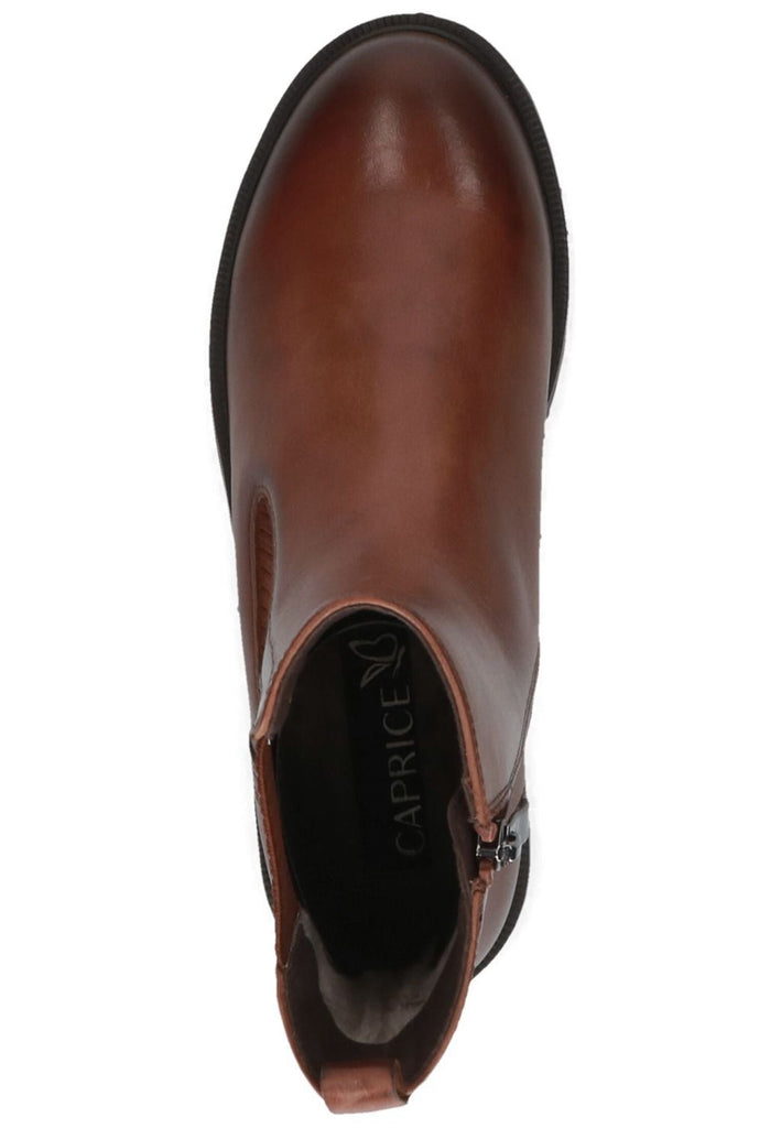 Caprice Stiefelette Leder/Textil Cognac Warmfutter