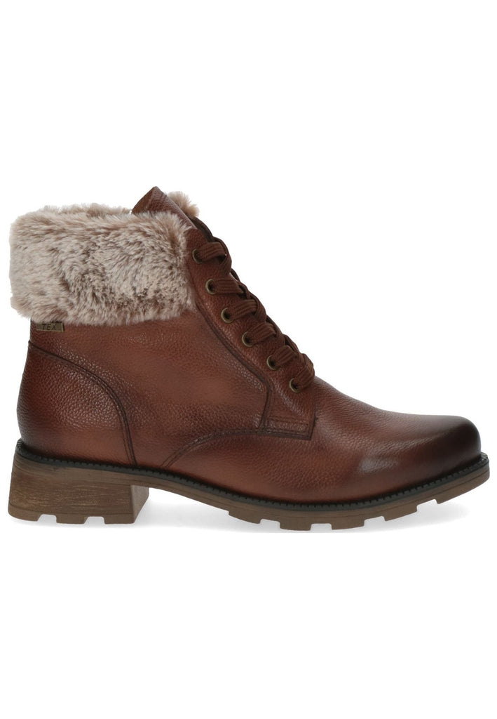 Caprice Stiefelette Leder/Textil Cognac Warmfutter