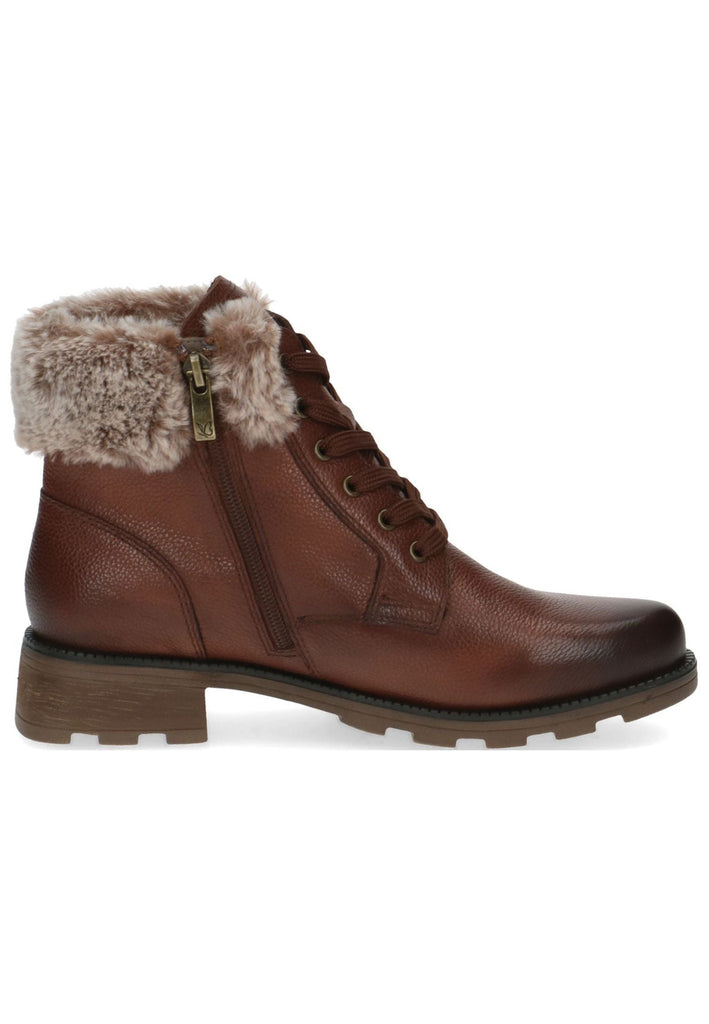 Caprice Stiefelette Leder/Textil Cognac Warmfutter