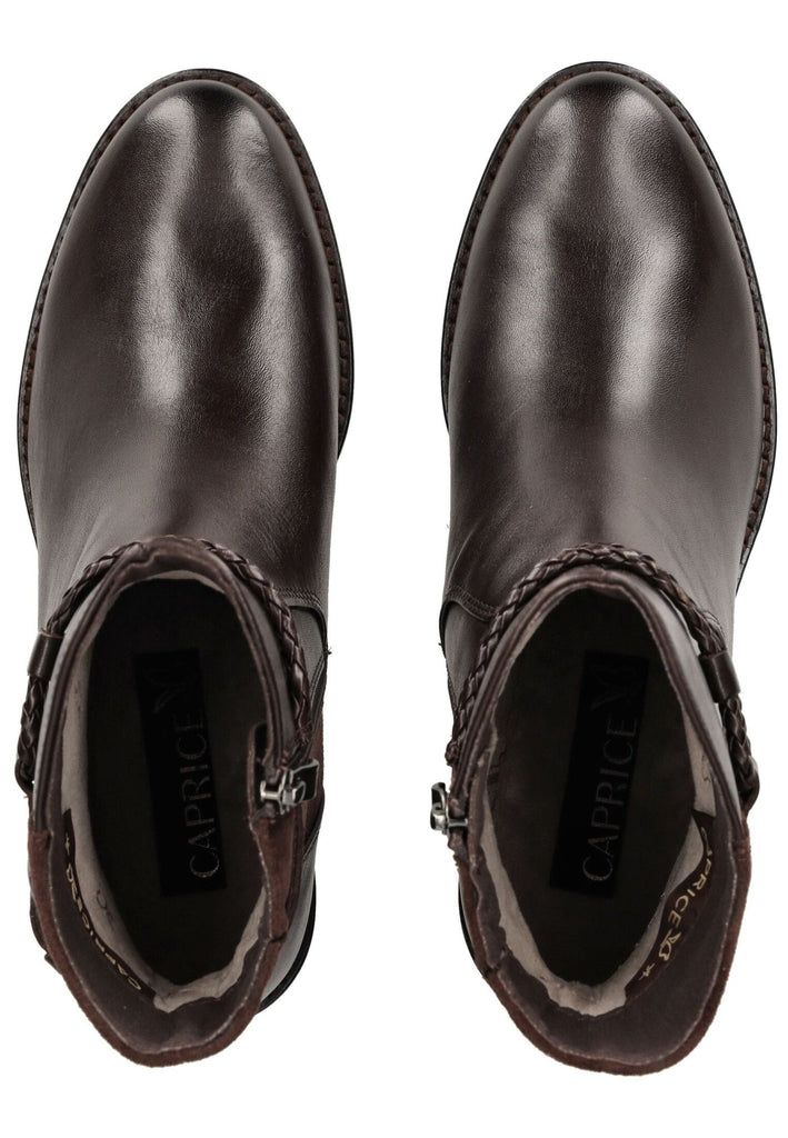 Caprice Stiefelette Leder/Textil Dunkelbraun Warmfutter