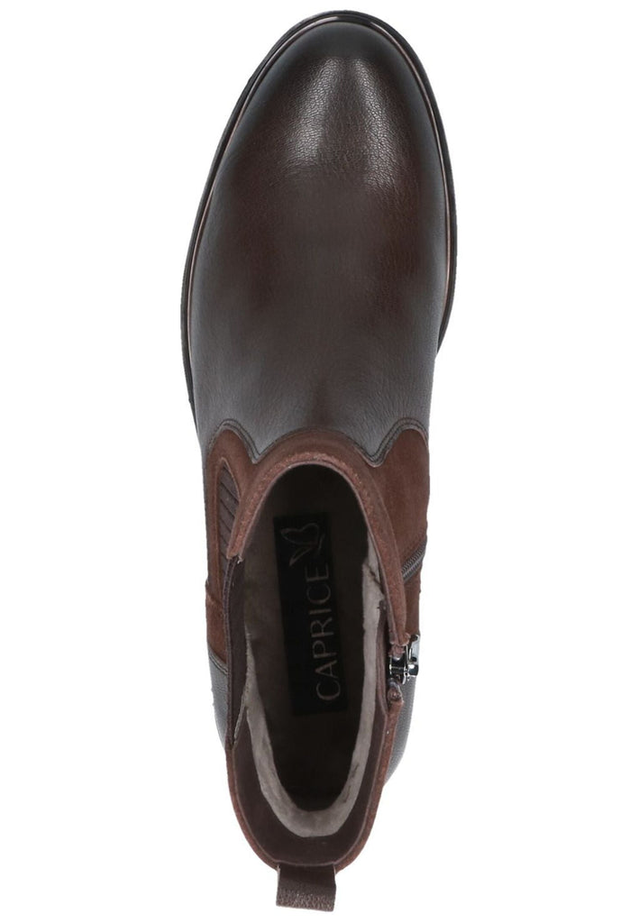 Caprice Stiefelette Leder/Textil Dunkelbraun Warmfutter
