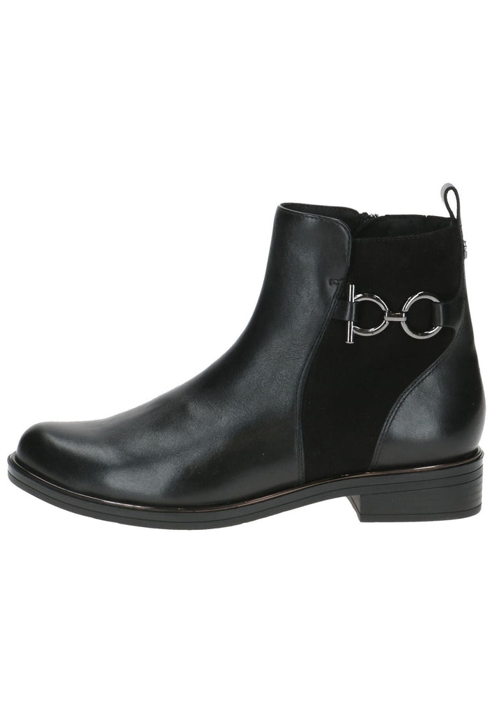 Caprice Stiefelette Leder/Textil Schwarz Warmfutter