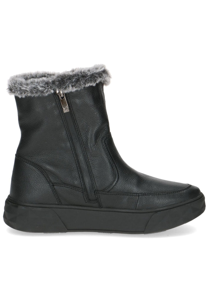 Caprice Stiefelette Leder/Textil Schwarz Warmfutter