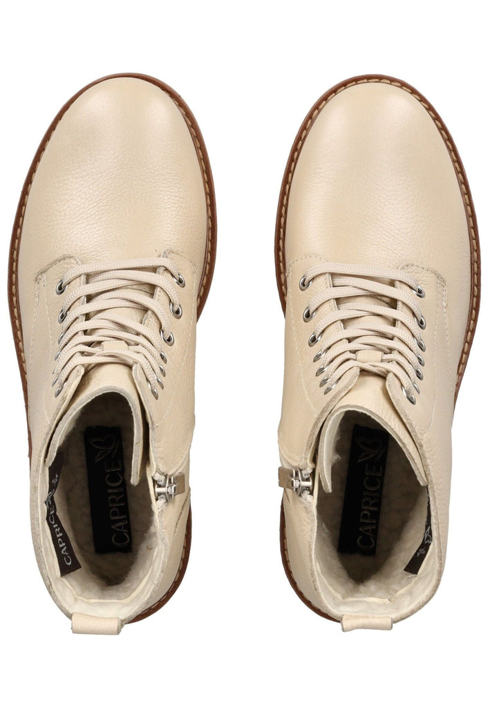 Caprice Stiefelette Leder Weiß Warmfutter