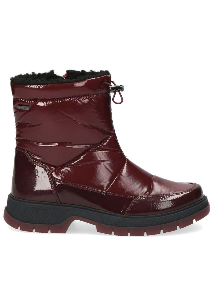 Caprice Stiefelette Lederimitat Bordeaux Warmfutter