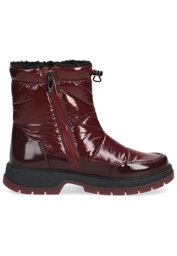 Caprice Stiefelette Lederimitat Bordeaux Warmfutter