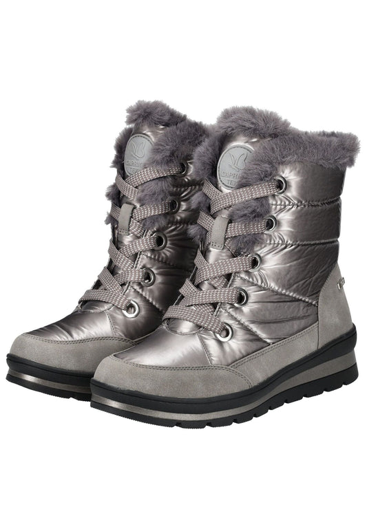 Caprice Stiefelette Lederimitat/Textil Taupe Warmfutter