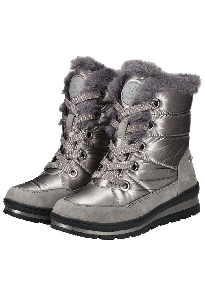 Caprice Stiefelette Lederimitat/Textil Taupe Warmfutter