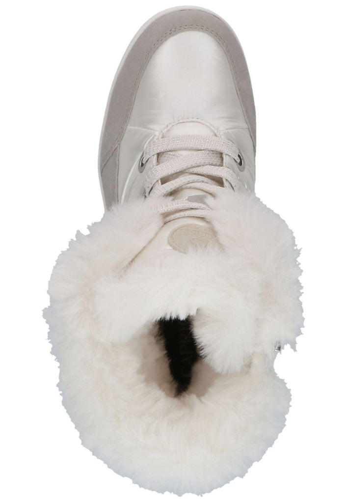 Caprice Stiefelette Textil Weiß/Beige Warmfutter