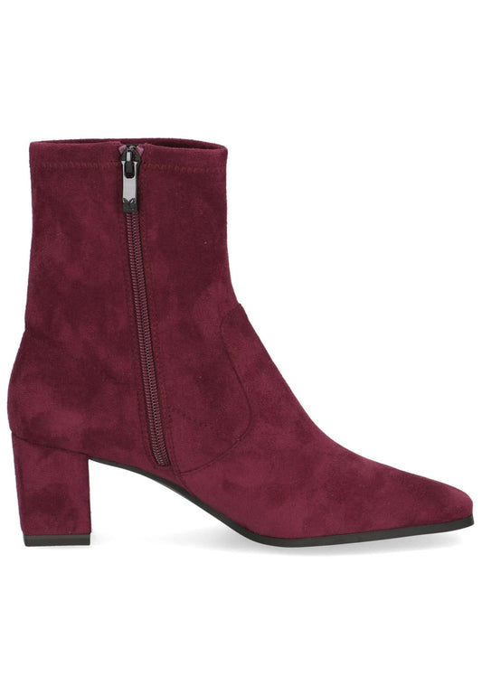 Caprice Stiefelette Veloursleder Bordeaux