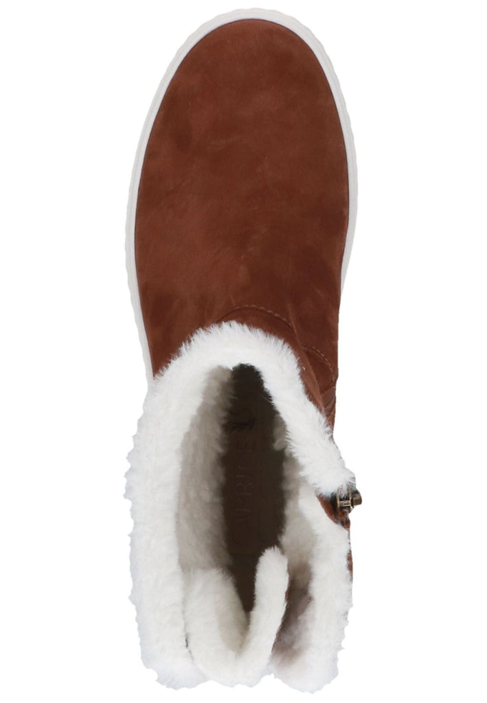 Caprice Stiefelette Veloursleder Cognac Warmfutter