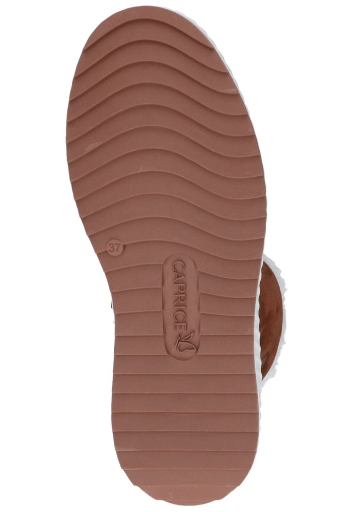 Caprice Stiefelette Veloursleder Cognac Warmfutter