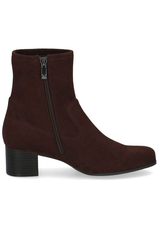 Caprice Stiefelette Veloursleder Dunkelbraun
